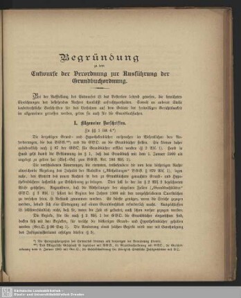 I. Allgemeine Vorschriften