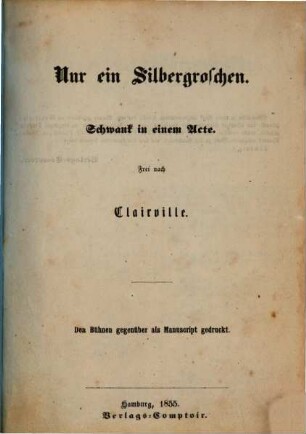 Das Theater des Auslandes. 5. 1855/56, H. 7