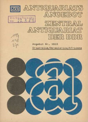 Nr. 1815: Orientalia/Ostasiatica/Africana