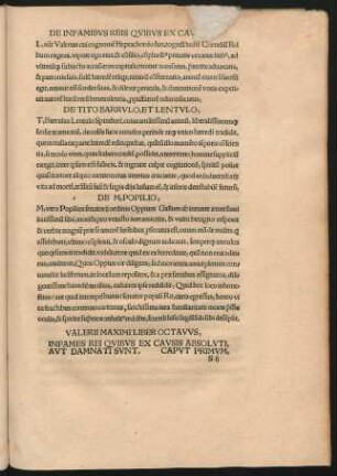 Valerii Maximi Liber Octavus ...