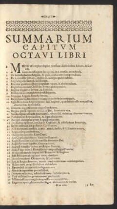 Summarium Capitum Octavi Libri