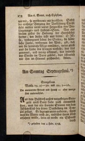 178-188, Am Sonntag Septuagesimae