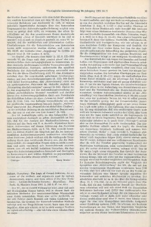31-33 [Rezension] Palmer, Humphrey, The logic of gospel criticism