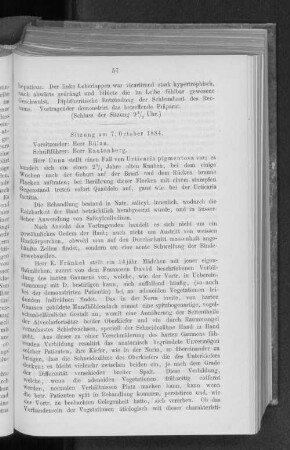 Sitzung vom 7. October 1884.