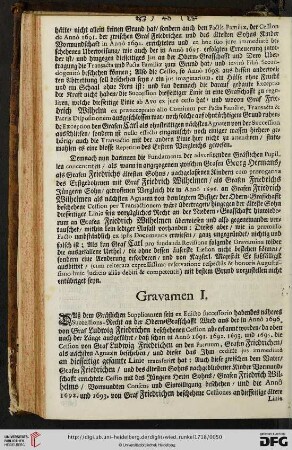 [Gravamen I. - Gravamen XXIII.]
