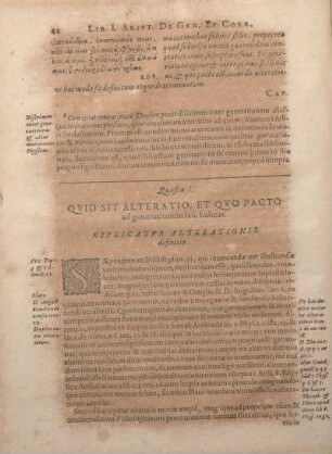 Quaestio I. Qvid Sit Alteratio, Et Qvo Pacto ad generationem sese habeat.