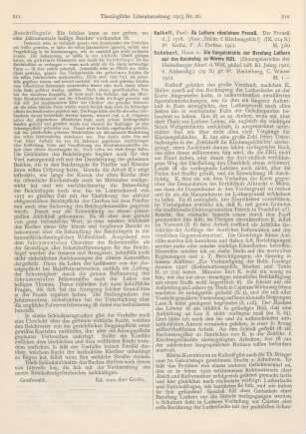 812-813 [Rezension] Schubert, Hans v., Die Vorgeschichte der Berufung Luthers auf den Reichstag zu Worms 1521