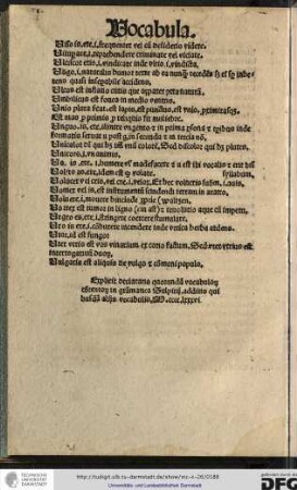 Explicit declaratio quorundam vocabulorum contentorum in grammatica Sulpitii additis quibusdam aliis vocabulis M.cccc.lxxxvi.