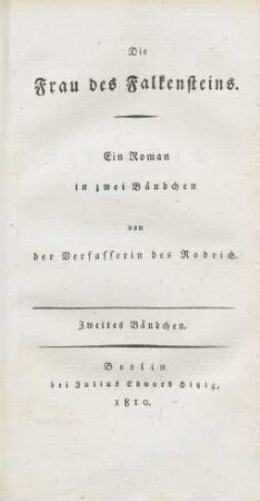1: Die Frau des Falkensteins