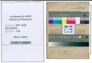 Entnazifizierung Maria Mock , geb. 06.08.1915 (Stud.Assessorin)