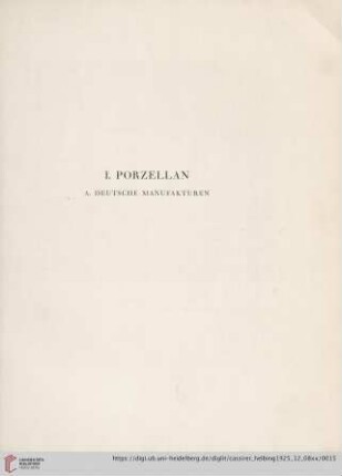 I. Porzellan (Nr. 1-157)