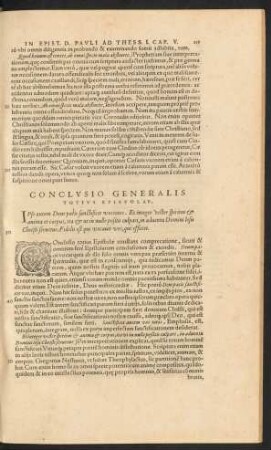 Conclusio Generalis Totius Epistolae.