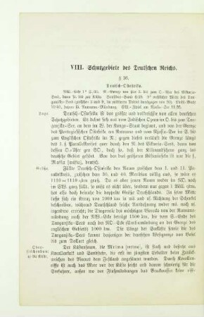 VIII. Schutzgebiete des Deutschen Reich