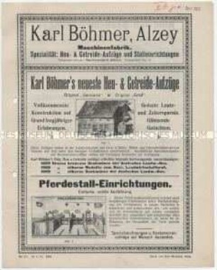 Heu- und Getreideaufzüge und Stalleinrichtungen