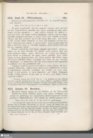807. 1674, Januar 19. Dresden
