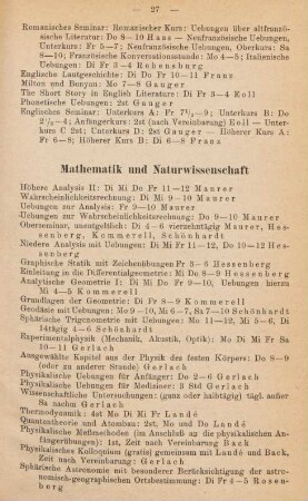 27-29, Mathematik und Naturwissenschaften