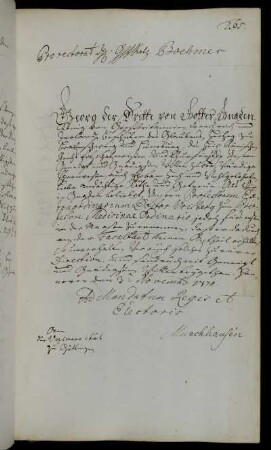 Beförderung des außerordentlichen Professors Wrisberg zum ordentlichen Professor der Medizin.