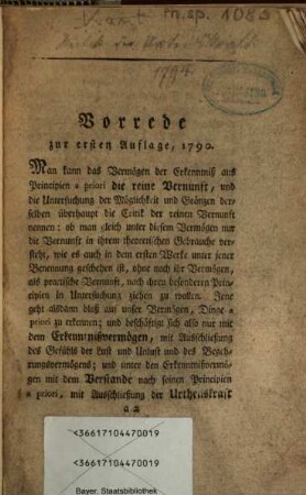 Critik der Urtheilskraft