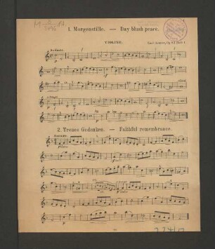 2. Treues Gedenken. - Faithful remenbrance. [Violine.]