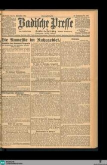 Badische Presse : Generalanzeiger der Residenz Karlsruhe und des Großherzogtums Baden, Sonntagausgabe