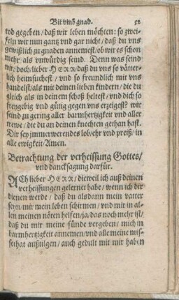 Betrachtung der verheissung Gottes/ vnd dancksagung darfür.
