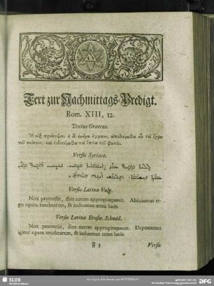 [Nachmittags-Predigt. Rom. XIII, 12]