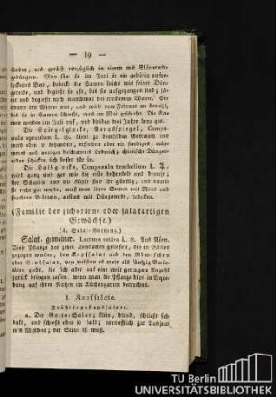 (Familie der zichorien- und salatartigen Gewächse.)