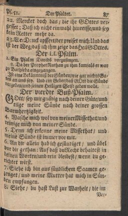 Der LI. Psalm - Der LX. Psalm