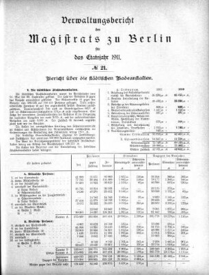 No. 21. Bericht über die städtischen Badeanstalten