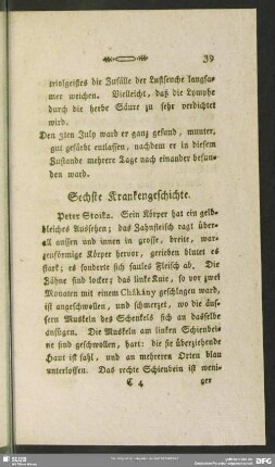 Sechste Krankengeschichte