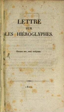Lettre sur les hieroglyphes