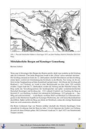 Mittelalterliche Burgen auf Kenzinger Gemarkung