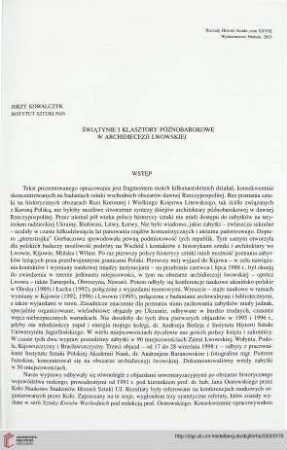 28: Świątynie i klasztory późnobarokowe w archidiecezji lwowskiej