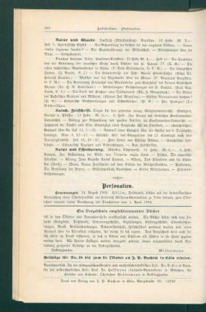¬Ein¬ Verzeichnis empfehlenswerter Bücher