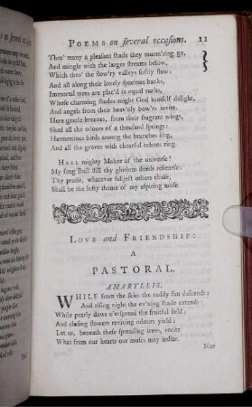 Love and Friendship: A Pastoral