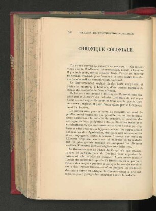Chronique Coloniale.