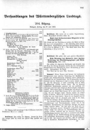 204. Sitzung, Stuttgart, 27.7.1923