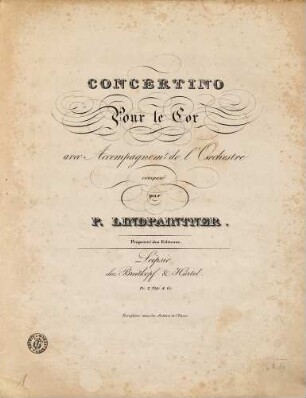 Concertino pour le cor avec accompagnemt. de l'orchestre