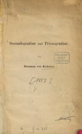Secundogenitur und Primogenitur