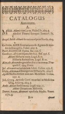 Catalogus Autorum.