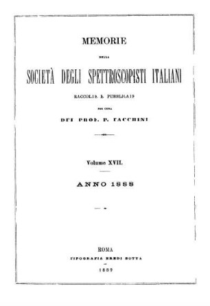 17: Memorie della Società degli Spettroscopisti Italiani