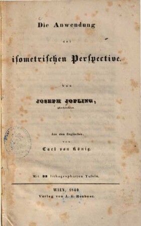 Die Anwendung der isometrischen Perspective, [1]. [Text]