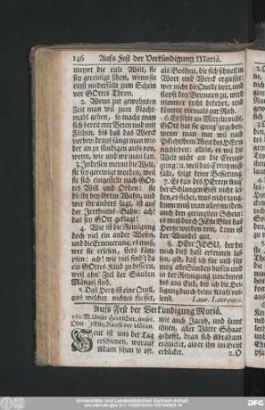 Aufs Fest der Verkündigung Mariä.