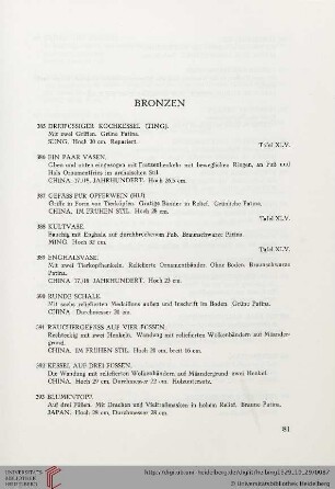 Bronzen (Nr. 385-422)