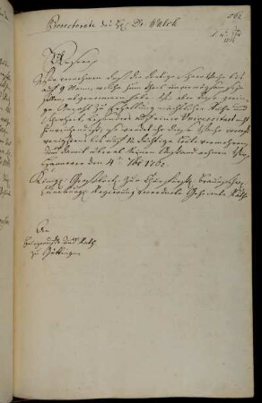 Aufforderung der Stadt Göttingen zur Aufstockung der Scharwache.