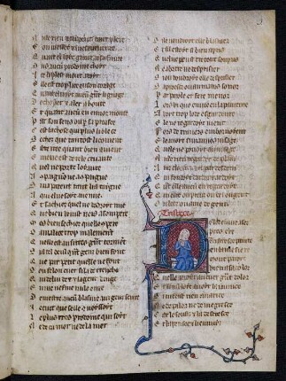 Deckfarbeninitiale D, historisiert: Tristesce