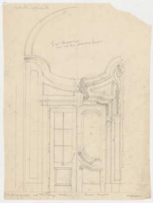 Thiersch, Friedrich von; München; Justizpalast - Süd - Seitenportal mit Windfang (Teilansicht, Perspektive)