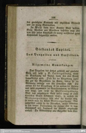 Siebentes Capitel. Das Vergolden und Versilbern