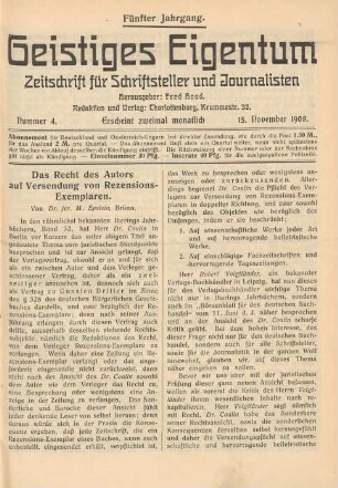Nummer 4 (15. November 1908)