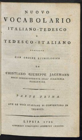 P. 1: Ove Le Voci Italiane Si Convertono In Tedesco